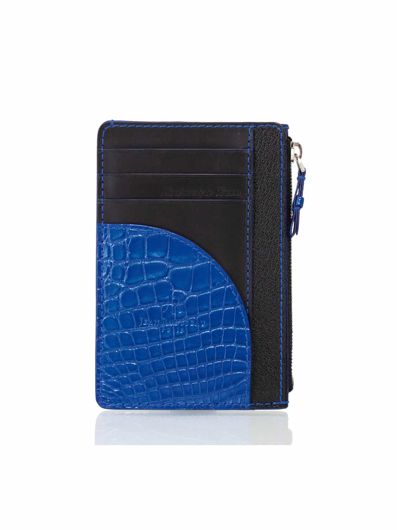 card holder blue alligator