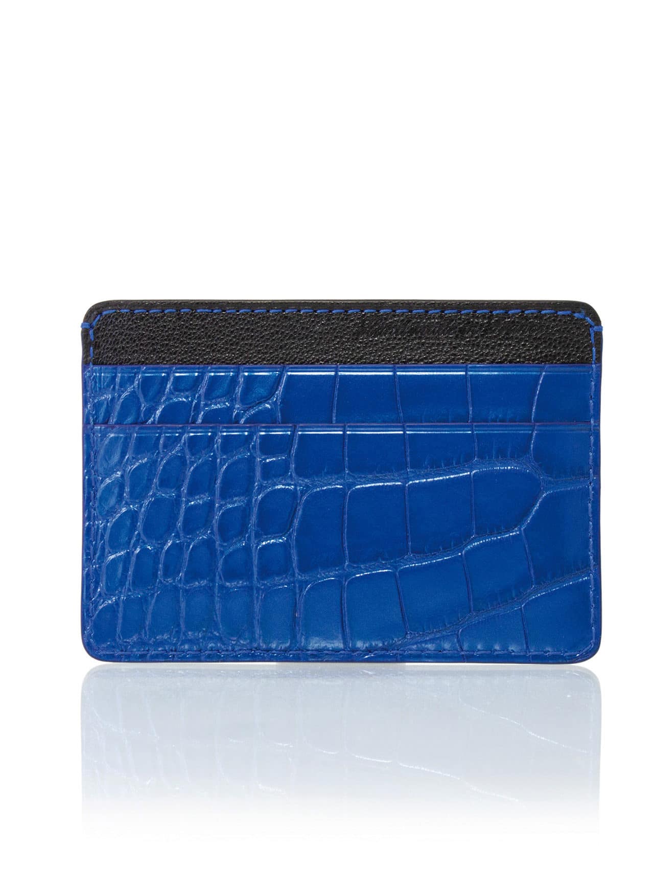 card holder blue alligator